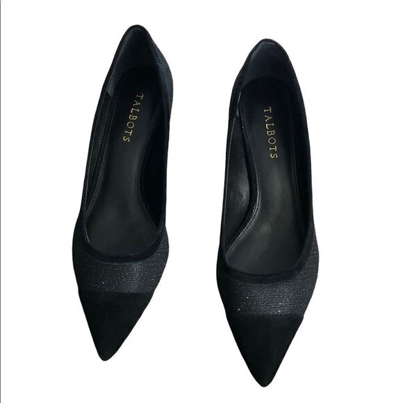 Sylvie Kitten Heel Pumps Metallic Cap Toe - Picture 4 of 8